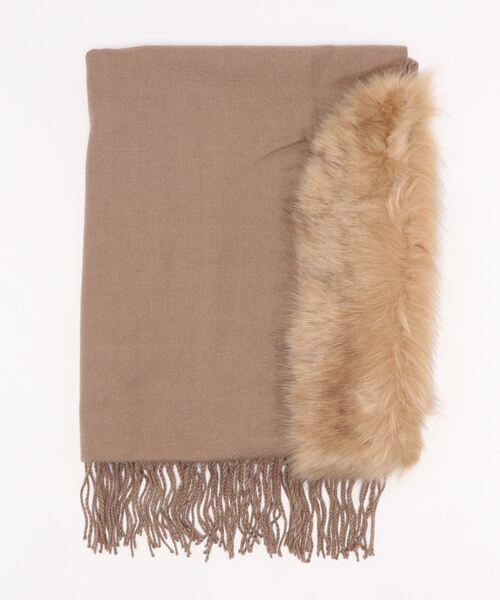 [最安値挑戦]ストール 静電気防止フォックス風エコファー付きストール レディース