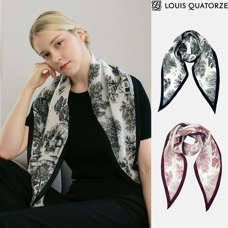 モリタス ウールシルク ひし形スカーフ 2ESD054