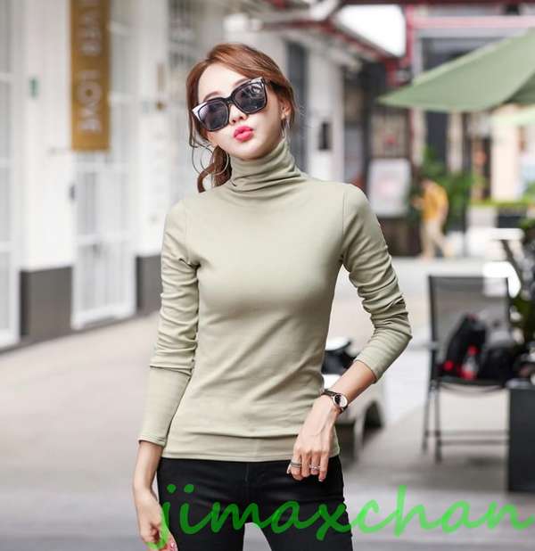 サマー　Tシャツ 長袖 レナー　無地　 レディース　ミディアム丈　オールシーズン　肌着　インナー　ルームウェア タートルネック