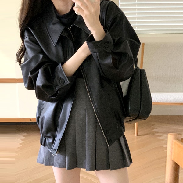 フェイクレザーブルゾン jp633