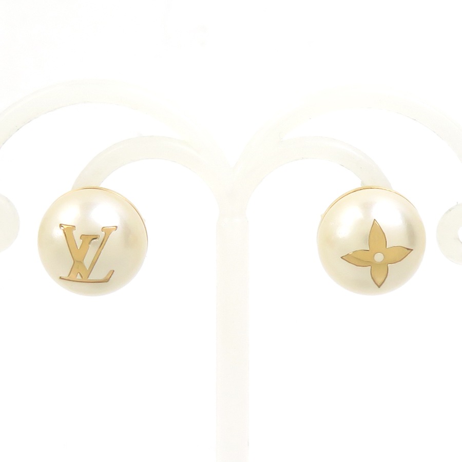 ルイ ヴィトン LOUIS VUITTON ピアス ピアス スタッズ マイミックス パール フェイクパール/メタル ホワイト×ゴールド レディース M01589 h31869k