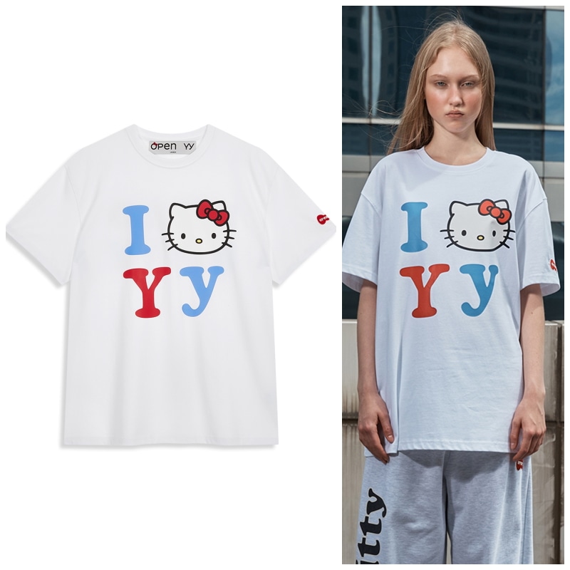 【OPEN Yy】 HELLO KITTY X YY T-SHIRT : WHITE