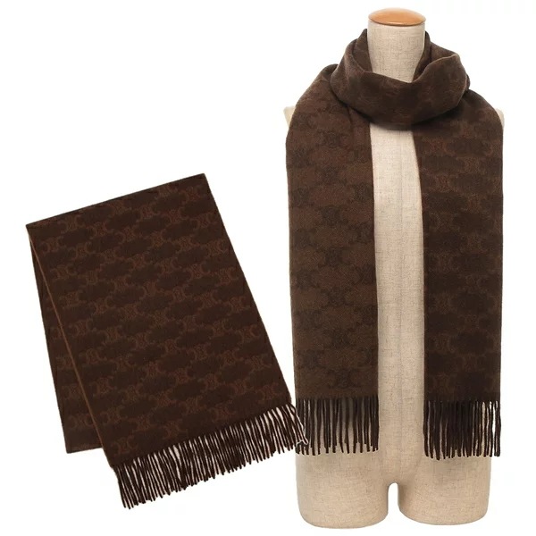 ストール マフラー モノグラム スカーフ カシミヤ ブラウン レディース 2AW02252U 17BT