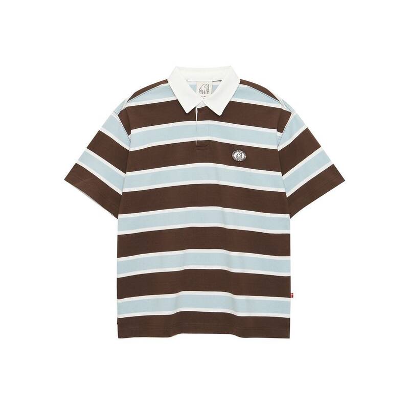 ノルディスク NORDISK ラグビーストライプ 半袖ポロシャツ - U_Brown OUM25259E7 213837
