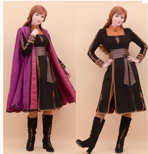 アナ雪２ 冒険アナ トラベル ケープ＋ドレス コスプレ 仮装 ディズニー 大人コスプレ衣装