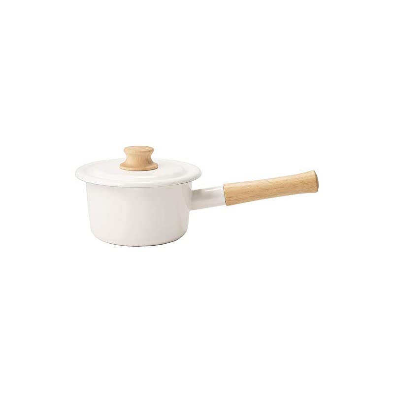 富士ホーロー 片手鍋 ミルクパン コットン シリーズ ホワイト 14cm CTN-14M.W