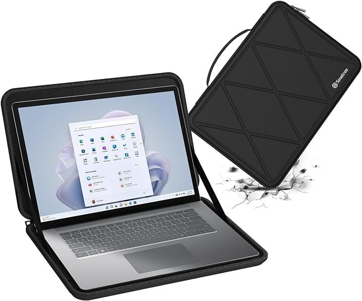 互換品 ハードEVA保護スリーブケース 15インチ Microsoft Surface Laptop 5 防水 (Black, For Microsoft 15インチ（M77）)