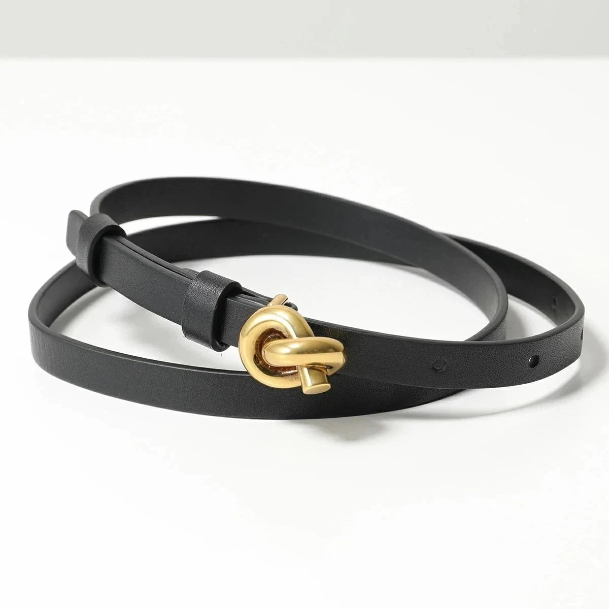 BOTTEGA VENETA ボッテガヴェネタ ベルト 743753 VALKO レディース ノット ナローベルト レザー メタルバックル 1019 【mega】