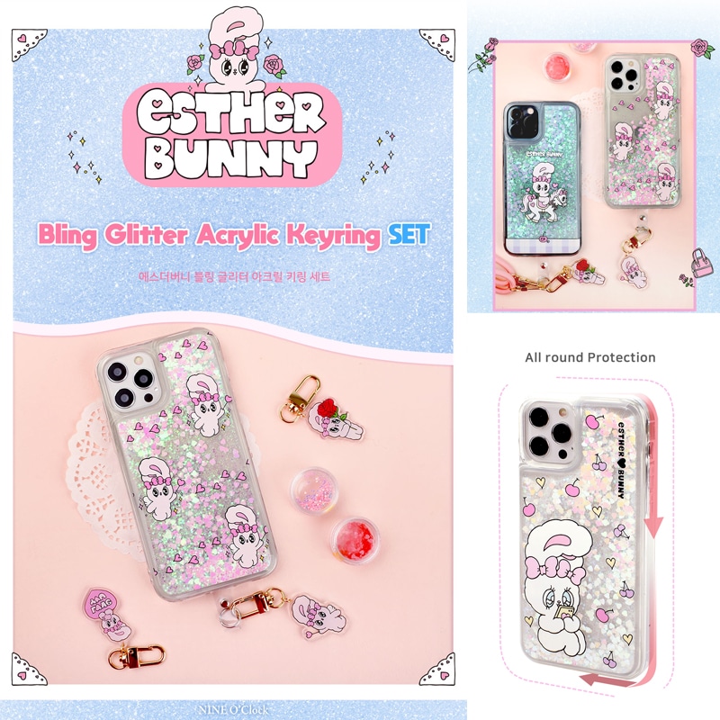 【ESTHER BUNNY】エスダーバニー iPhone 13/13 mini/13 Pro/13 Pro Max キラキラ グリッターケース+アクリルチャーム セット 選べる 6種ケース「正規品」 4,680円