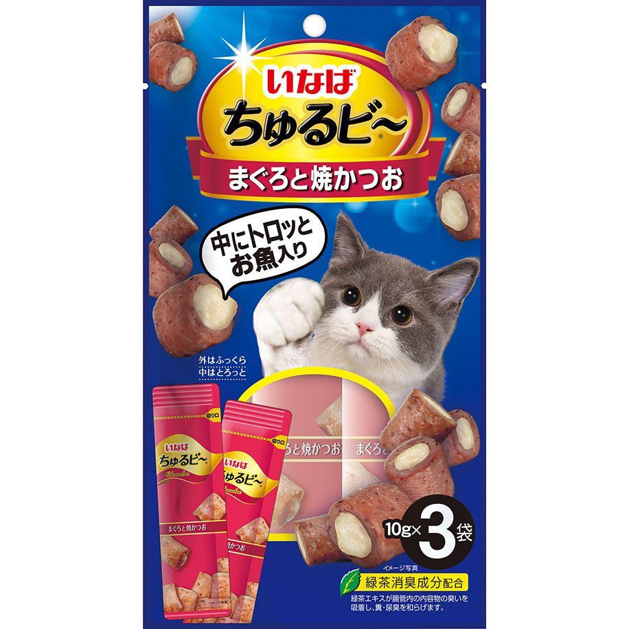 （まとめ買い）ちゅるビ まぐろと焼かつお 10gx3袋 猫用おやつ [x20]