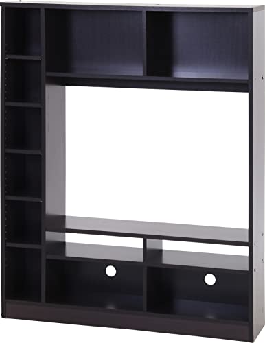 不二貿易 テレビ台 テレビボード 32型推奨 幅120*奥行28.5*高さ150cm ブラウン 壁面