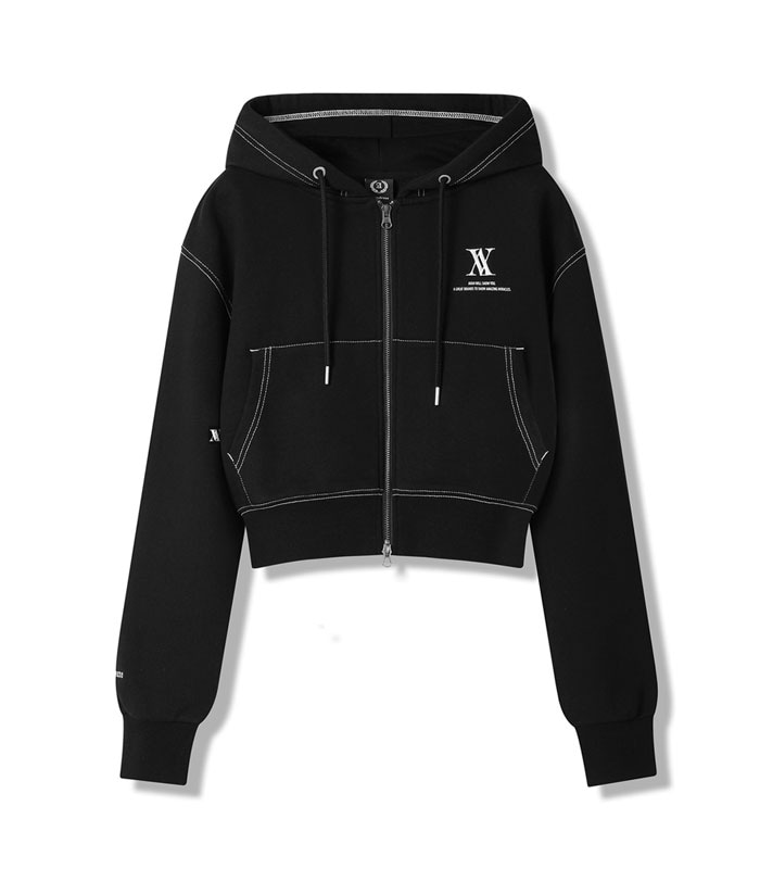 AVANDRESS AV ロゴクロップフードジップアップブラックステッチ 9,436円