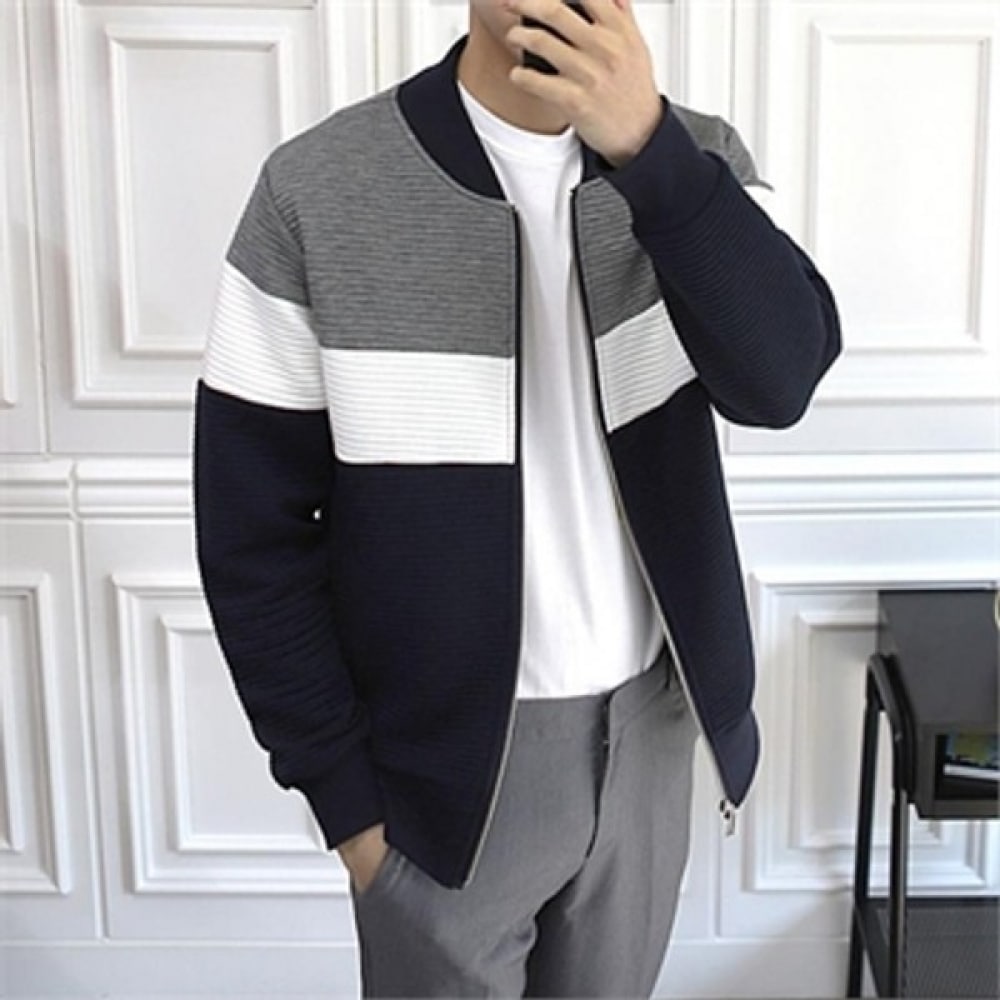 (フアンズ) エンボススタイル三色メンズブルゾン EHJP6054