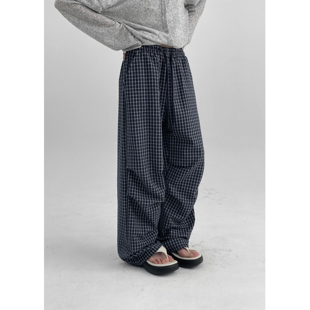 ブラックアップ シアサッカー パラシュート ワイドバンディングパンツ モデル名