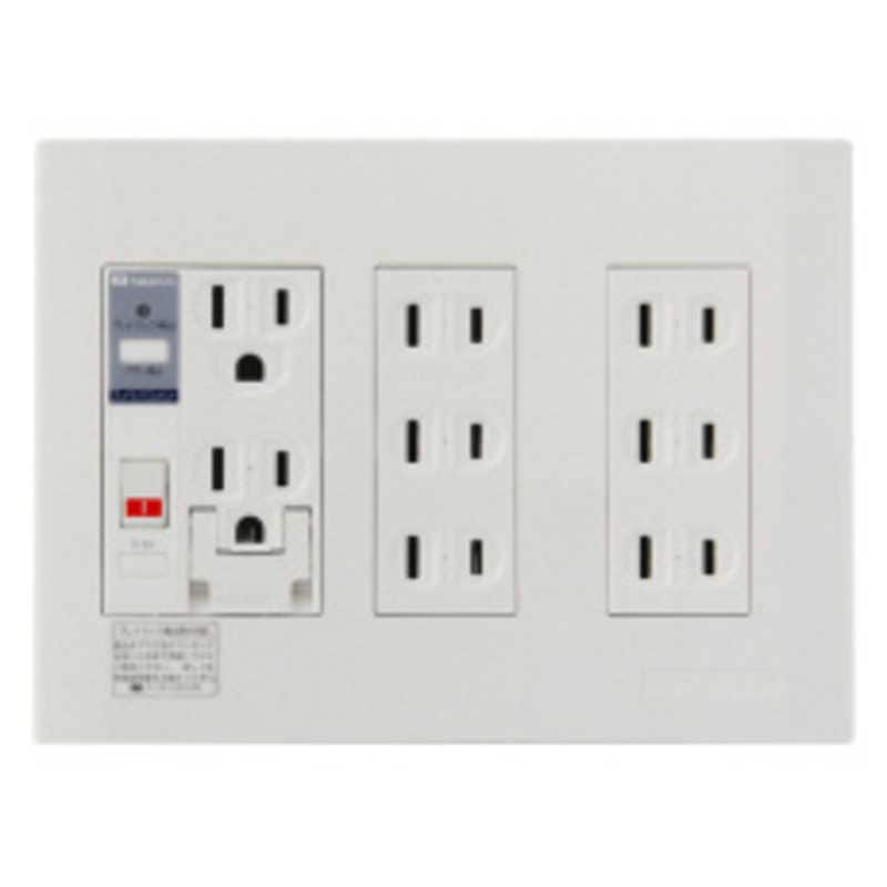 河村電器産業　プレトラックコンセント(多回路3連・簡易耐火枠付)　PTC3BA15EE