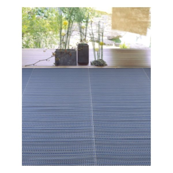 洗えるい草風カーペット ライアン 本間4.5帖 約286×286cm ブルー 18912545