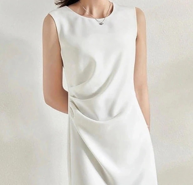 【1つ買うと10個無料】ワンピース レディース 40代 キレイめ 膝丈ワンピース ノースリープワンピース 黒 白 通勤