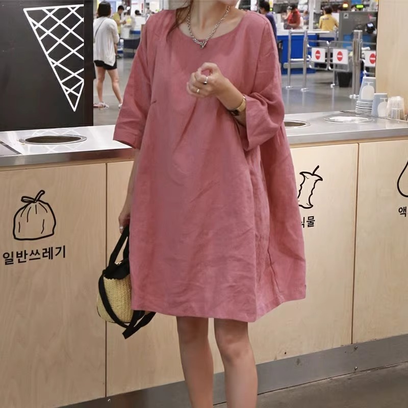 ワンピース ミニワンピース シャツワンピース 5分袖 ラウンドネック かわいい 大人可愛い きれいめ シンプル 上品 おしゃれ カジュアル こなれ感 個性的 主役級 存在感 抜け感 ラフ ルーズ 春 6,199円