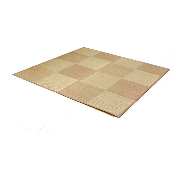 1030320060702 い草花ござカーペット 『Dxパルコ裏貼CP』 ブラウン 江戸間8畳(約348×352cm) (裏:不織布) メーカー直送