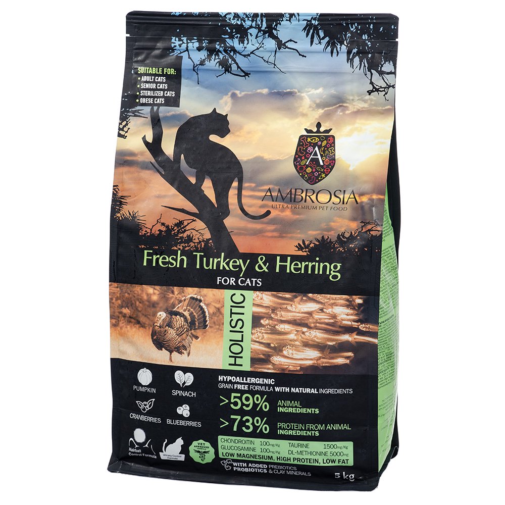 キャットフード　アンブロシア　猫　ターキー＆へリング　５ｋｇ　ドライ　ＡＭＢＲＯＳＩＡ　ＣＲＣ35―15―99―00―00