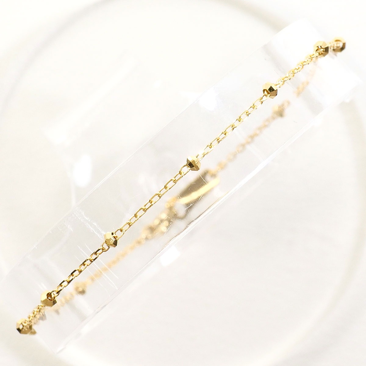 K18 18金 YG イエローゴールド ブレスレット 総重量約0.6g 約16cm 中古