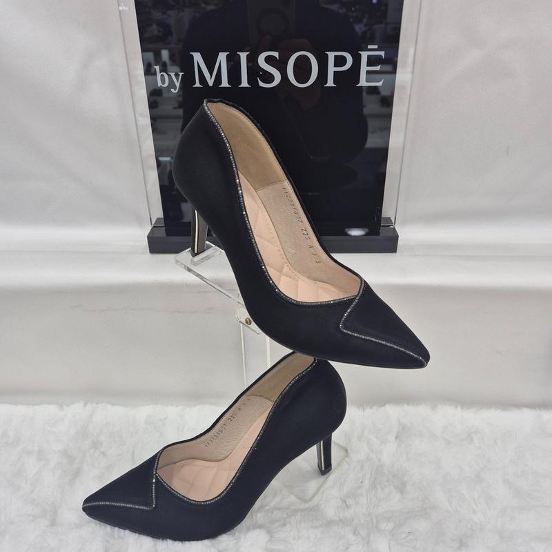 By 女性 ビーズ装飾 ハイヒール 112HT331FG007 BLACK 1 JJ