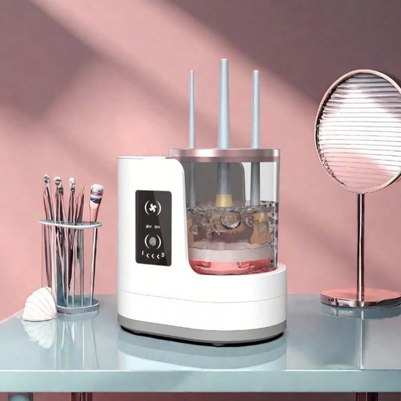電動化粧ブラシクリーナー,充電式化粧ブラシクリーニングツール,自動ブラシクリーニング装置
