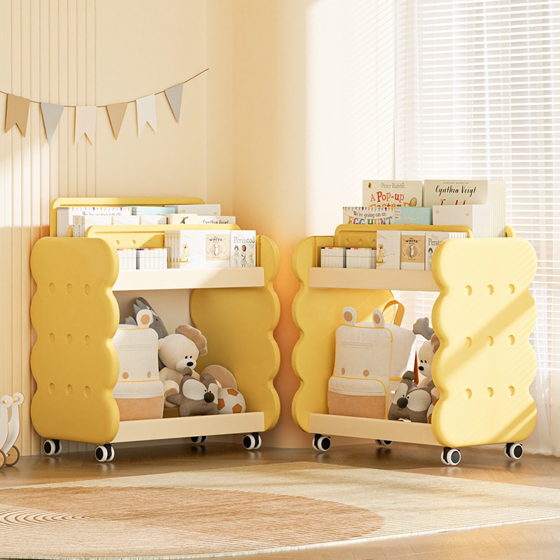 子供用本棚 絵本ラック 収納ラック フロアラック カート 可動式 多層 デスクトップ 学生用本棚