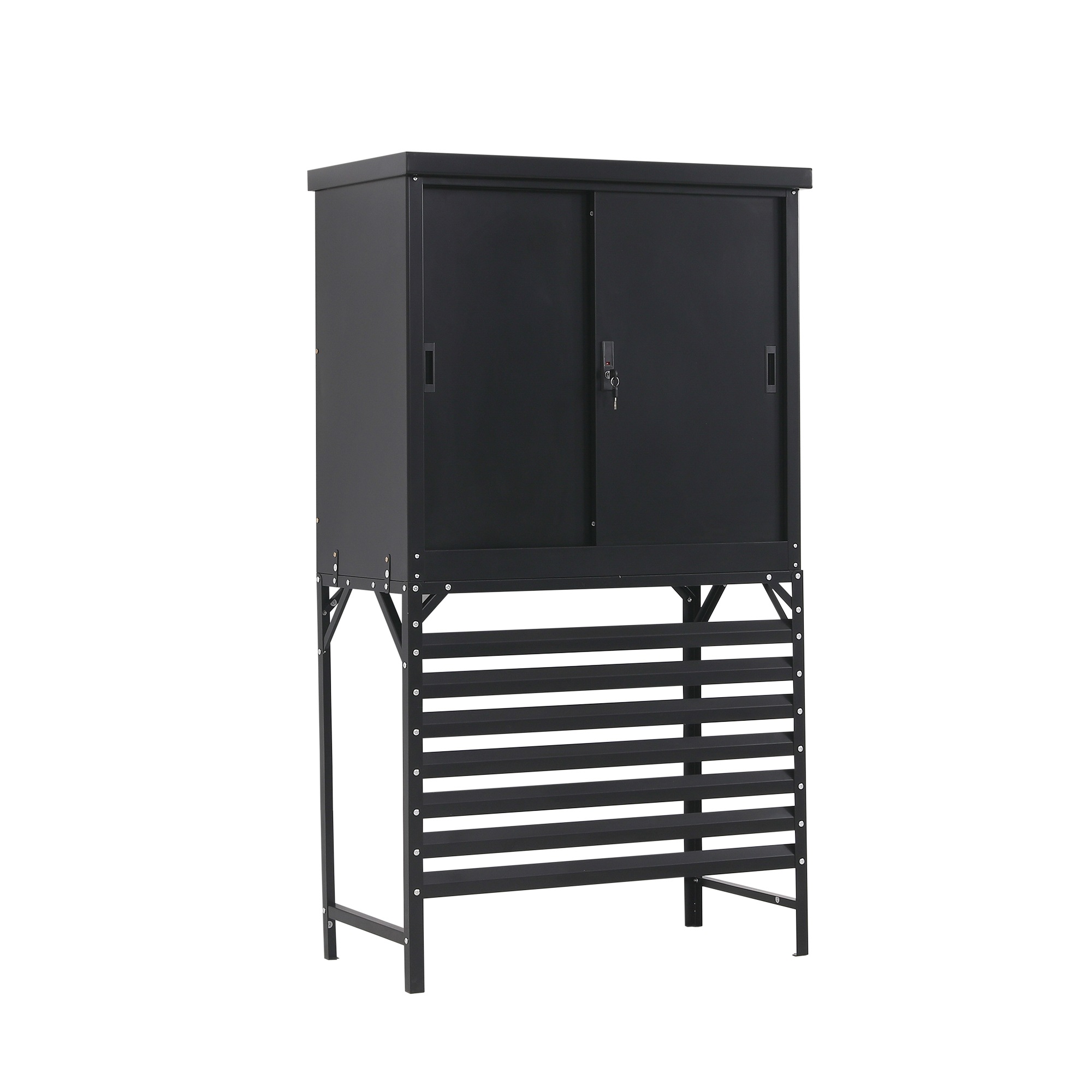 【2点購入で150OFF】『今だけ！クーポンご利用激安』高機能収納庫 エアコン室外機カバー 戸外収納庫 倉庫 大型物置 屋外 防水/耐侯 収納可能 ガーデン/庭/田畑/農場 頑丈 大容量