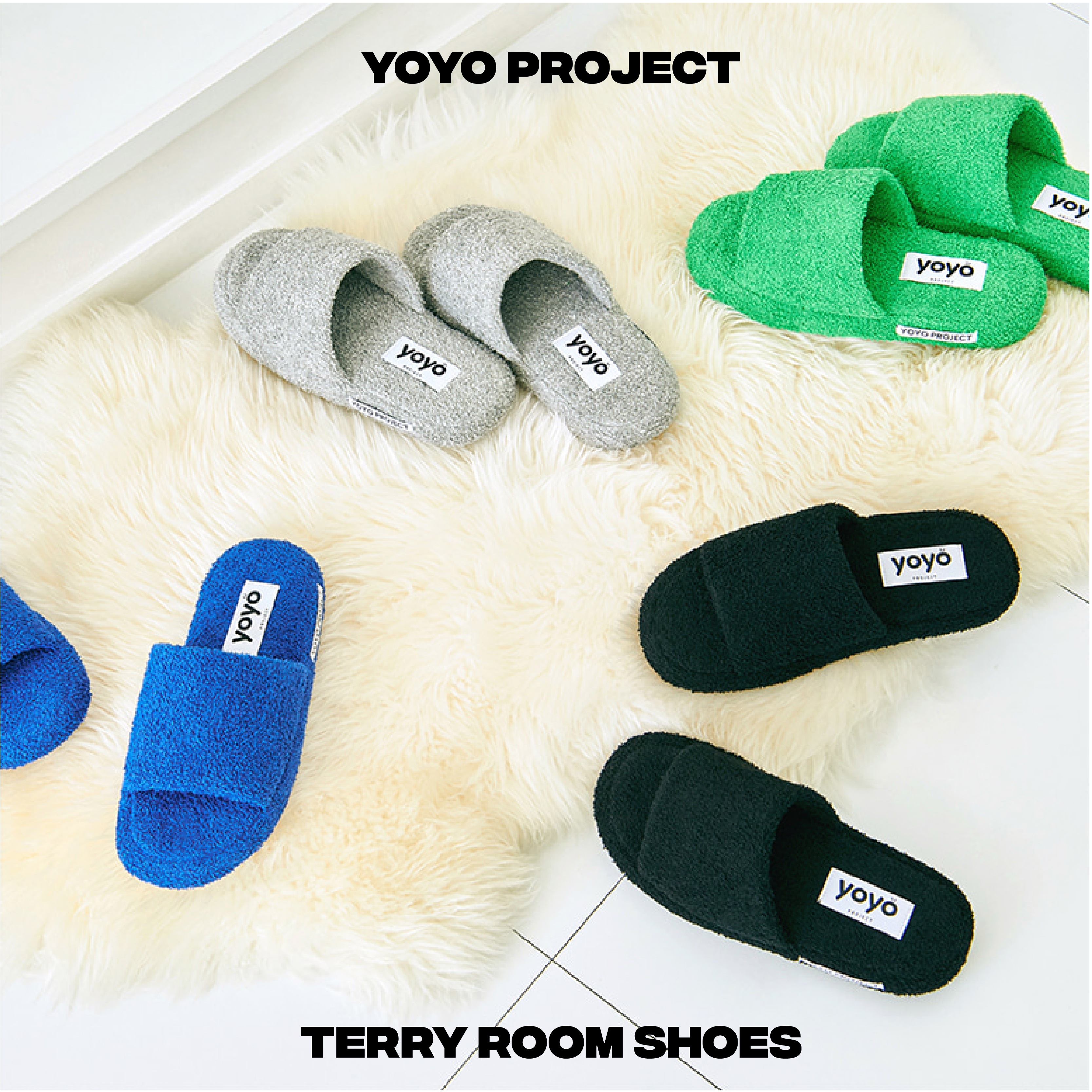 【SNS人気】 YOYOスリッパ 1+1TERRY 層間騒音防止 室内化 ふかふかスリッパ (6 COLOR)