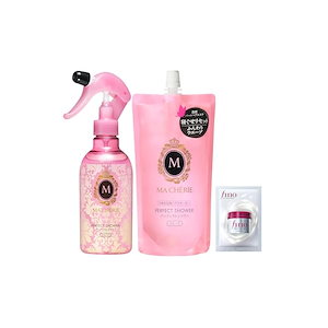 【まとめ買い】マシェリ MA CHERIE パーフェクトシャワー(ウェーブ)EX 本体+詰替+おまけ ウェーブヘア うるおい 艶 寝ぐせ ダメージ 補修 洗い流さない 静電気 ドライヤー