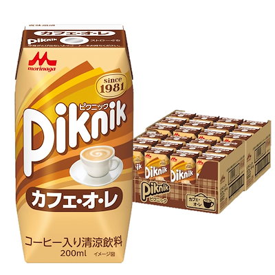 他サイト： 森永乳業 ピクニック カフェ・オ・レ 200ml [紙パック 飲料 ドリンク 飲み物 常温保存]×24本の商品画像