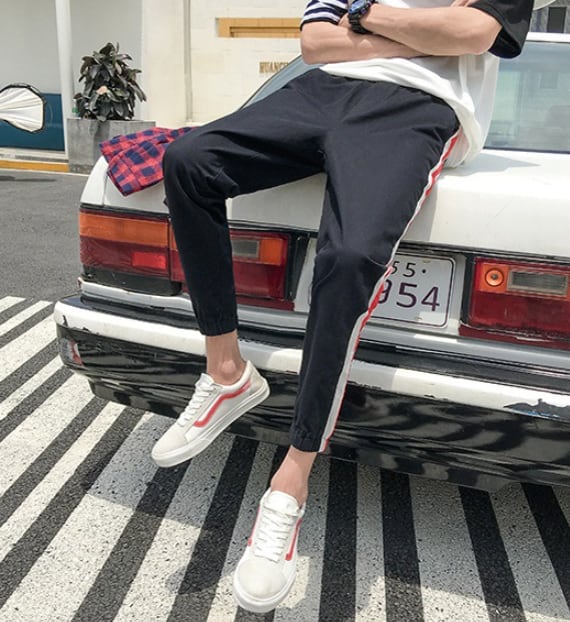 ボトムス パンツ ズボン 部屋着 ルームウェア テーパードパンツ ジョガーパンツ ジャージスウェット　パンツ アンクル丈 シンプル カジュアル スポーティー ストライプ 春 夏 秋 冬 pa0041