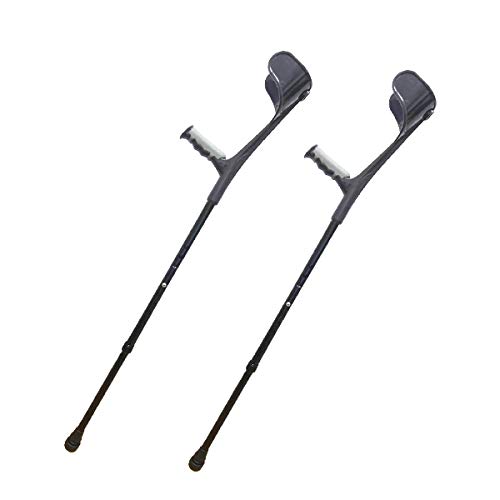 安住商事 シンプル！ ロフストランドクラッチ 杖 2本セット シルバー カフクラッチ杖 10段階調節可能(90.0cm~112.5cm 1.5cm刻み調節) ジャストフィットグリップ リハビリ 介護補