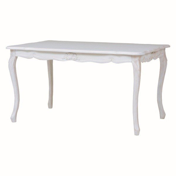 クラシック風 ダイニングテーブル 猫脚 彫刻 アンティーク調 お姫様風 テーブル 幅135cm単品