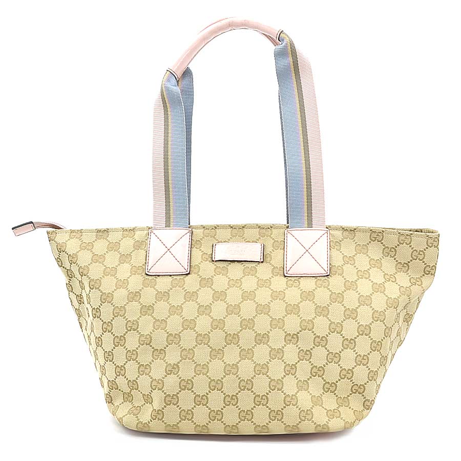 グッチ GUCCI ショルダーバッグ トートバッグ GGキャンバス/レザー ベージュ/ピンク/ブルー レディース 131230 e60391g