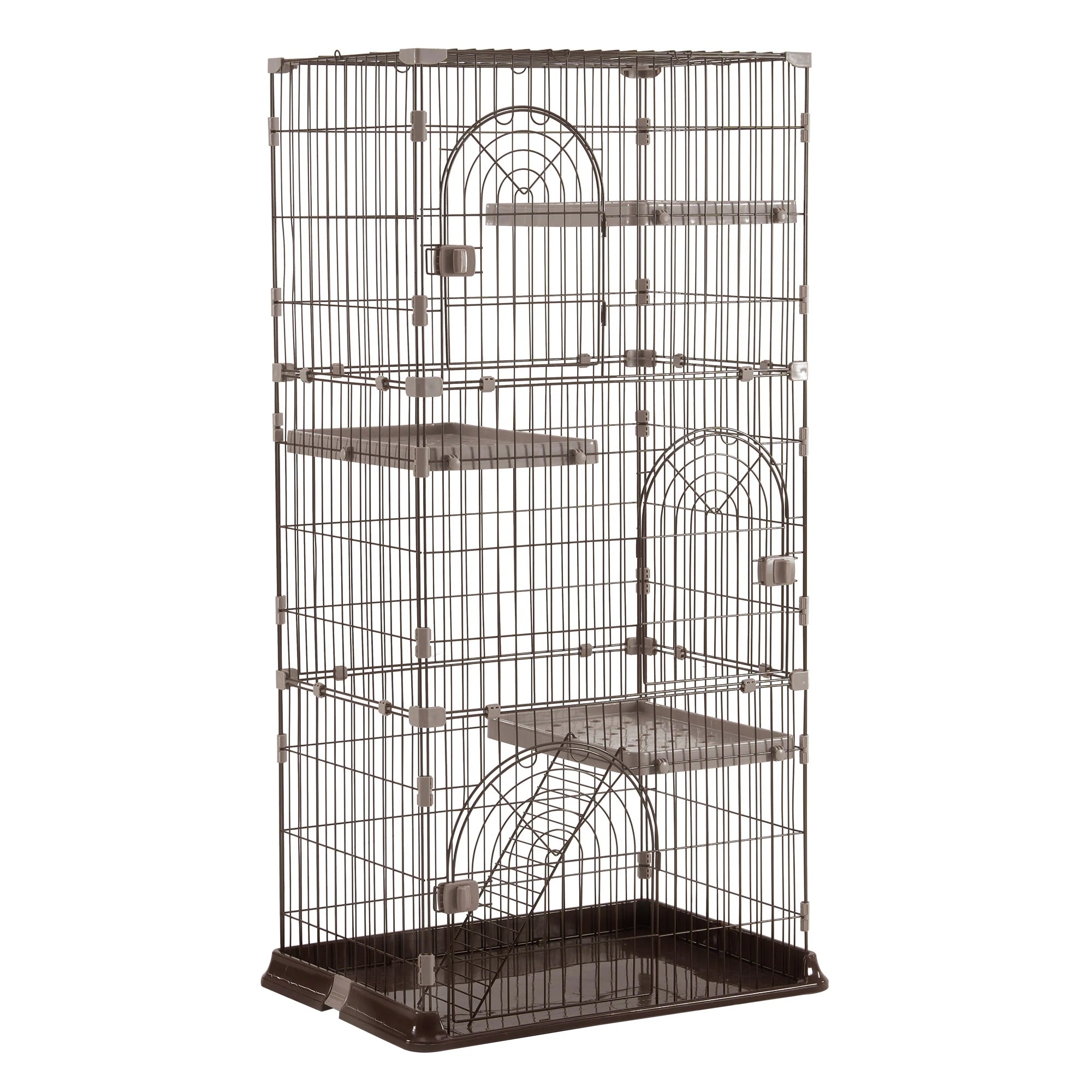 1455おしゃれ 猫 ケージ キャットケージ 3段 猫ゲージ おしゃれ キャットハウス ネコ ハウス 多段 留守番 保護 脱走防止 多頭飼いペットケージ【ブラワン】【M サイズ】