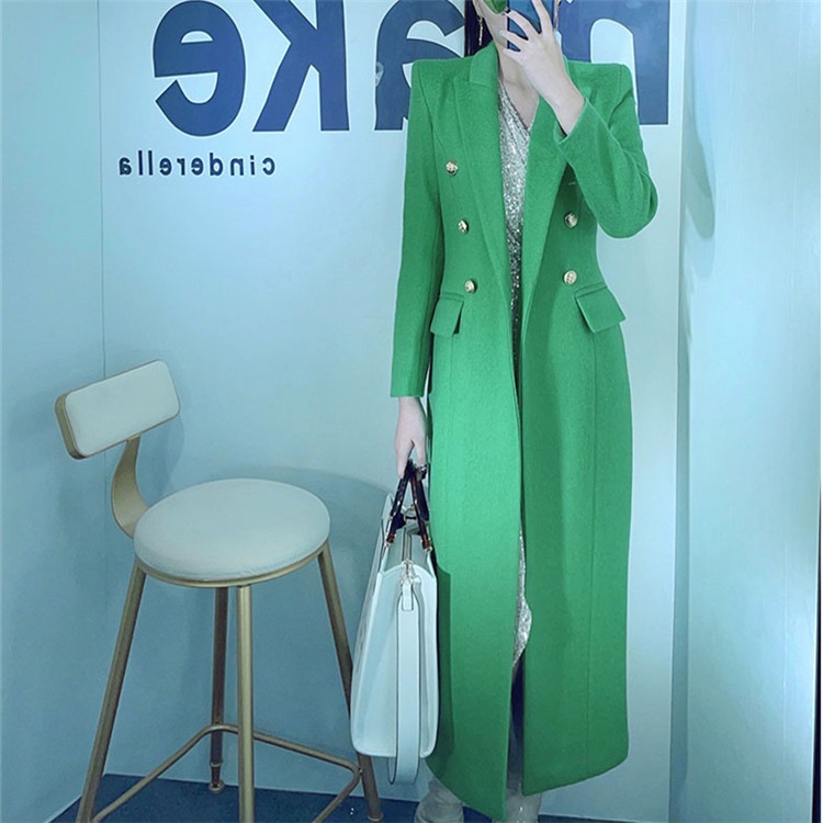通勤する ロングセクション 秋冬2021新作 カジュアル チェスターコート 気質 グリーン コート