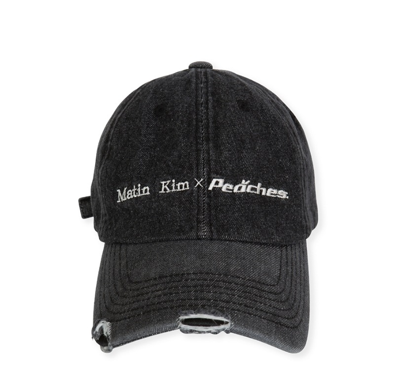 Peaches DAMAGE LOGO DENIM BALL CAP