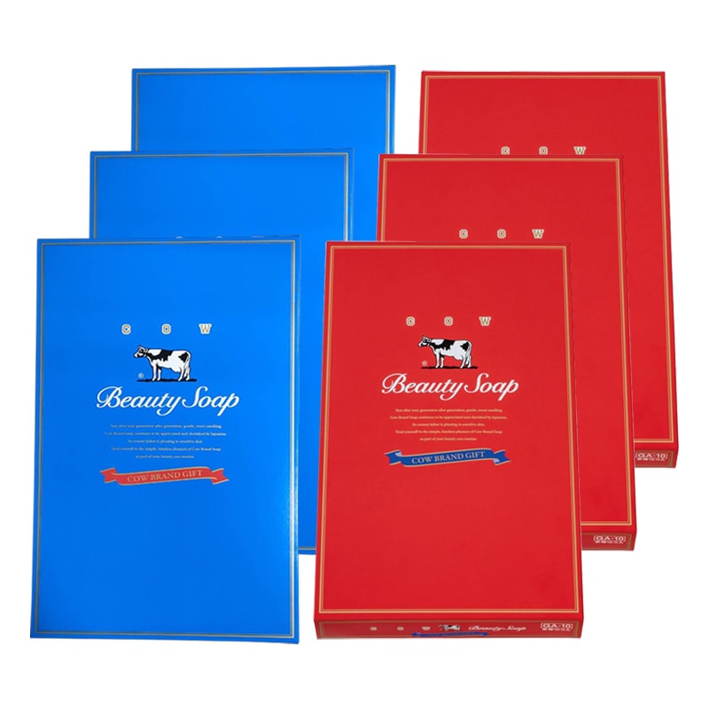 牛乳石鹸 青箱 85g (10コ入) 赤箱 90g (10コ入) 各3箱セット 国産 洗顔 浴用石けん 手洗い 身体洗い 全身