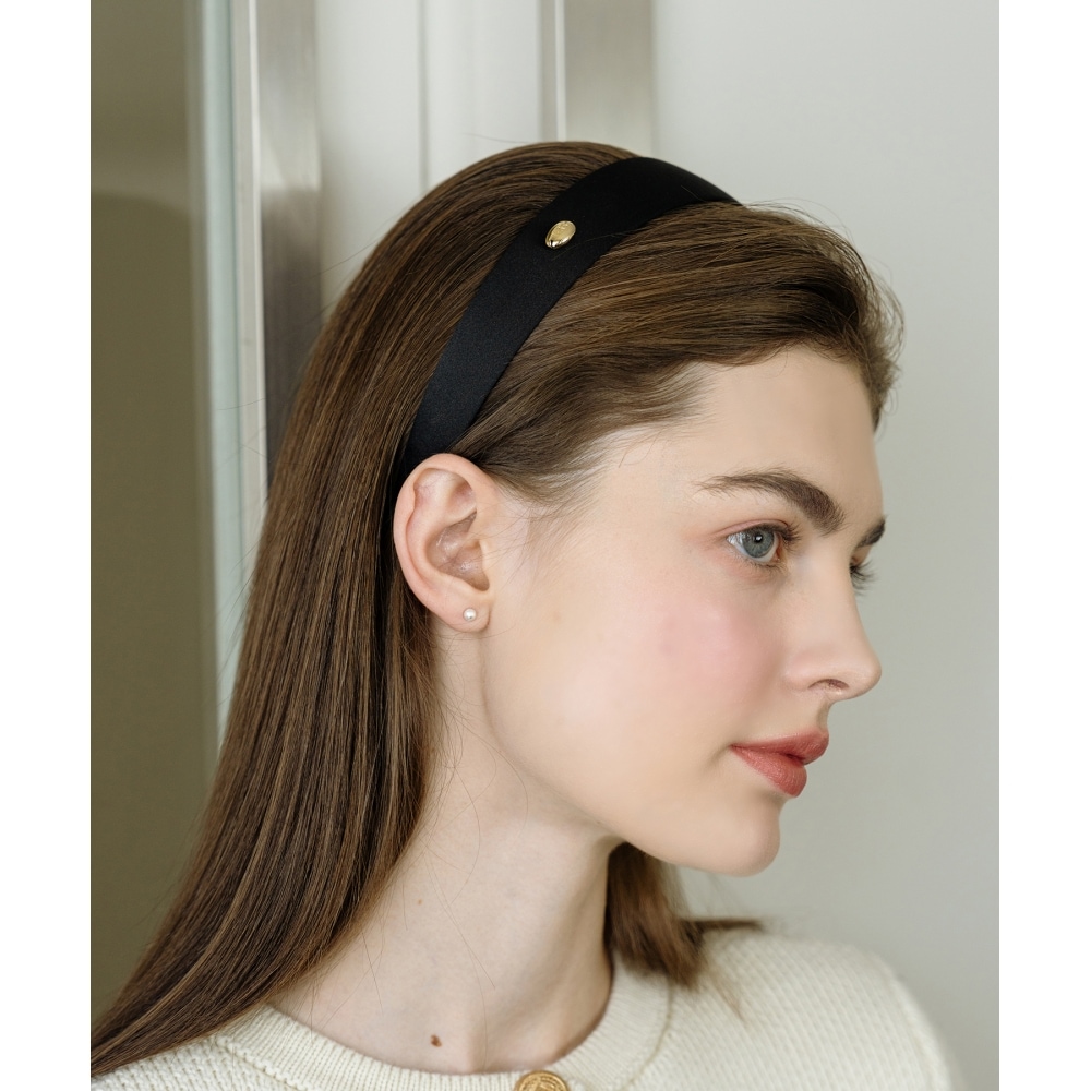 HAS HFS002 クラシックロゴサテンワイドヘアバンド