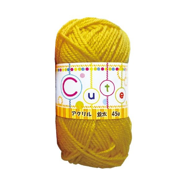 （まとめ）毛糸（並太） 45g 黄[x30セット]