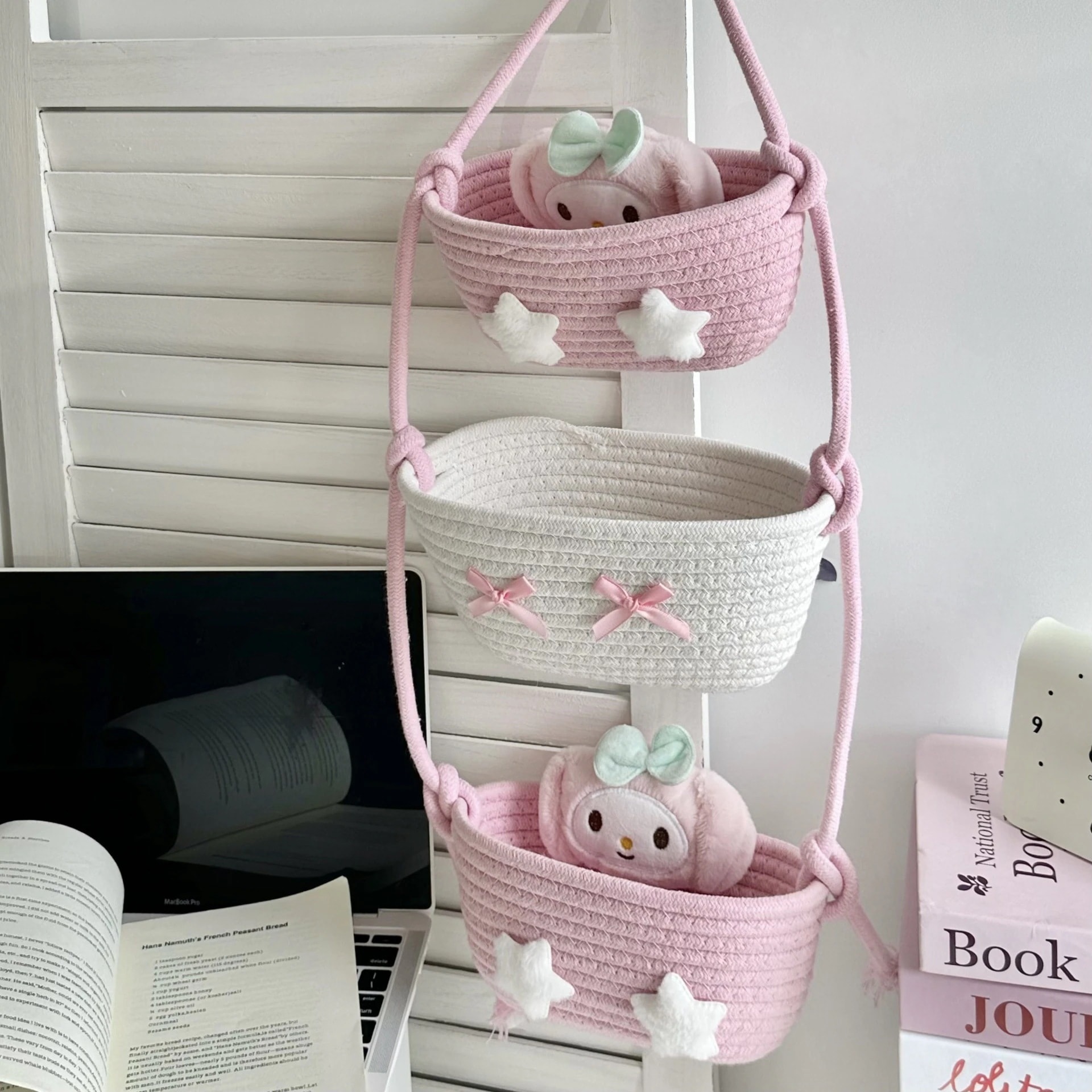 【20点セット】【送料無料】キャラクター3段掛けバスケット立体収納掛け袋リビング玄関整理おやつ壁掛け折りたたみ収納掛け袋