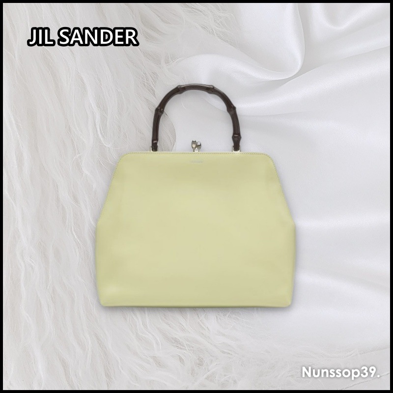 JIL SANDER GOJI FRAME SQUARE BAMBU TOTE BAG