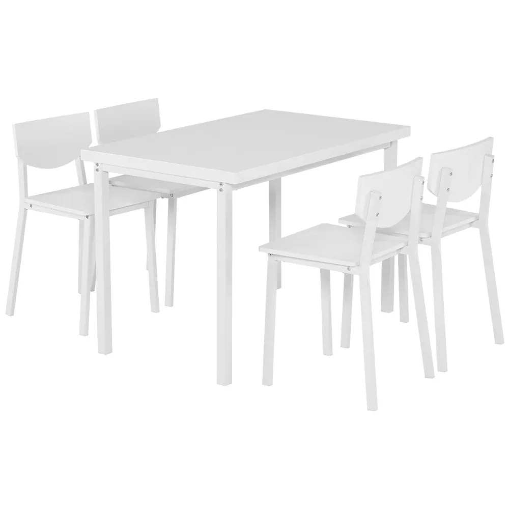 ダイニングセット 4人掛け 四角いテーブル チェア 5点セット 長方形GG9977 White Wood + Stainless SteelG81 18,245円