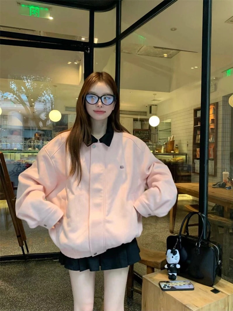 2025新入荷 長袖 ジャケット かわいい 暖かい 防寒 ショート 韓国アウタートップス 羽織り合成レディースフェイクコーデカジュアルシルエットゆったりファッション系サイズ色っぽ女っぽきれいめ大人