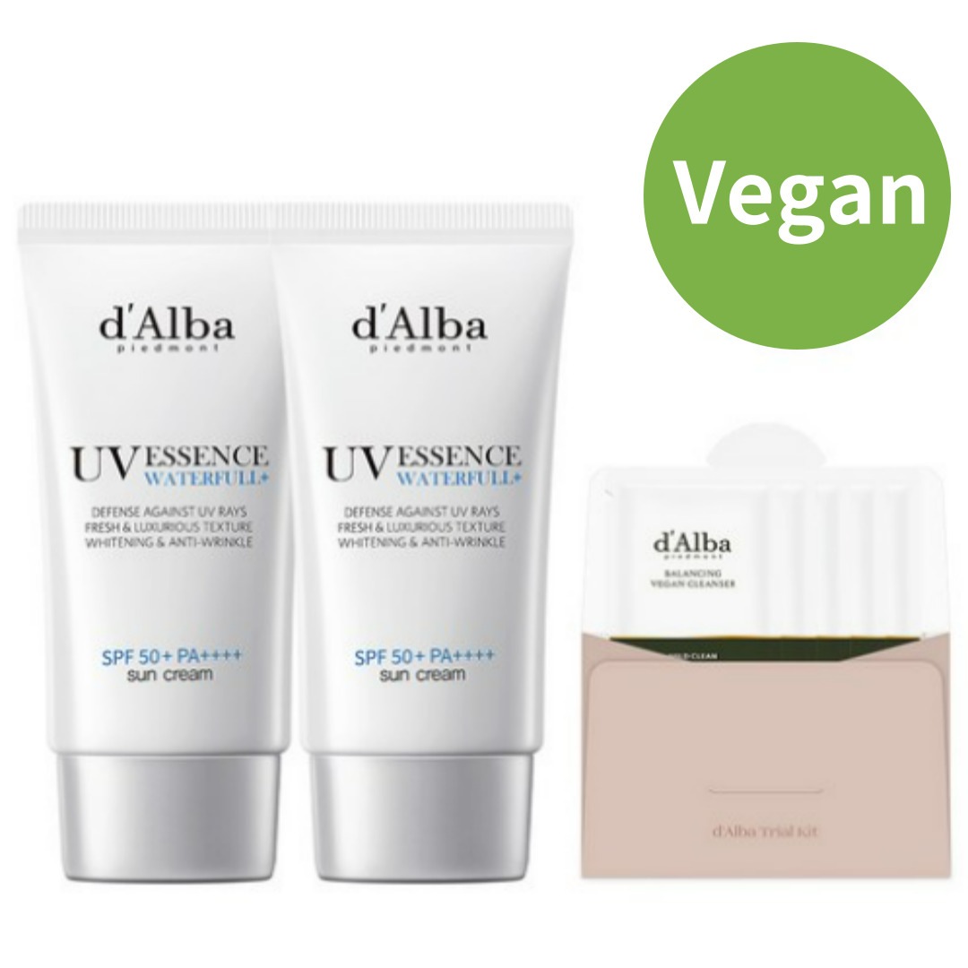 ウォータープール エッセンス 日焼け止め SPF50+ PA++++ 50ml 2個 + バランシング ビーガン ジェル クレンザー 15ml1セット