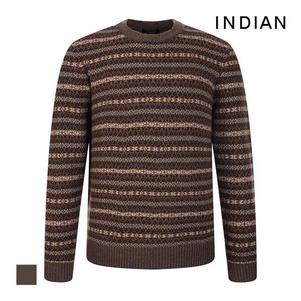 INDIAN ノルディック フルパターン ラウンド ニット_MIUBR4W9391
