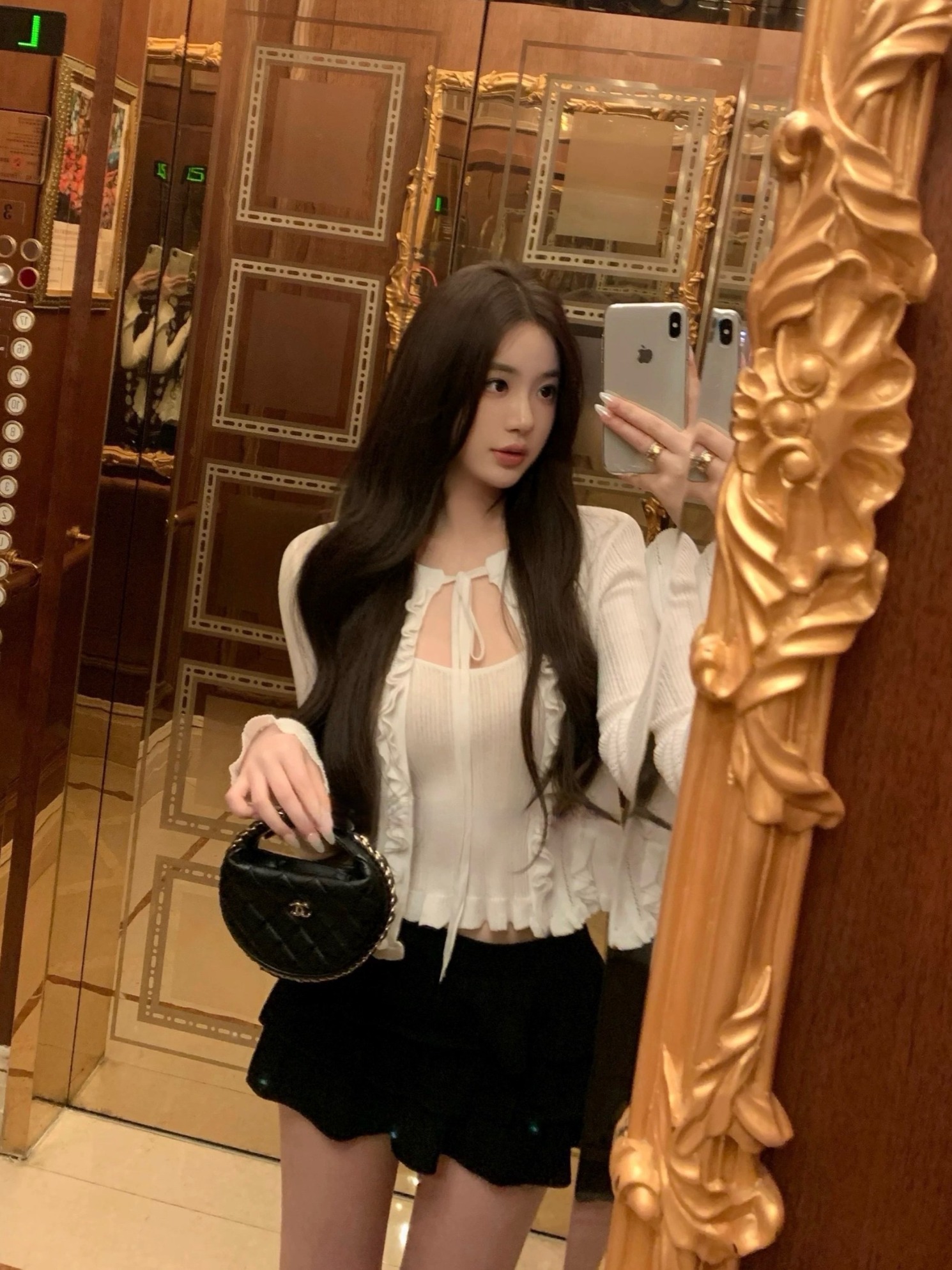 ブランフリルニットカーディガンセット