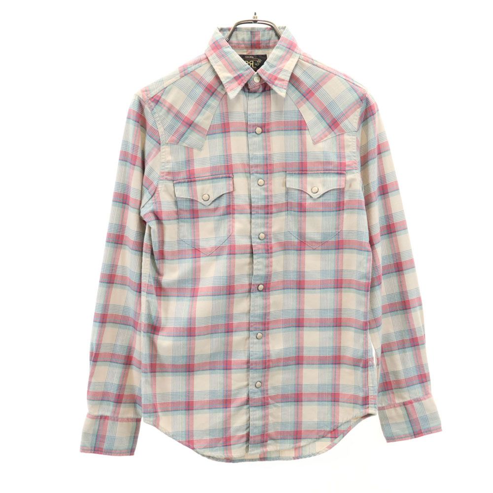チェック柄 長袖 ウエスタンシャツ XS ベージュ 他 メンズ